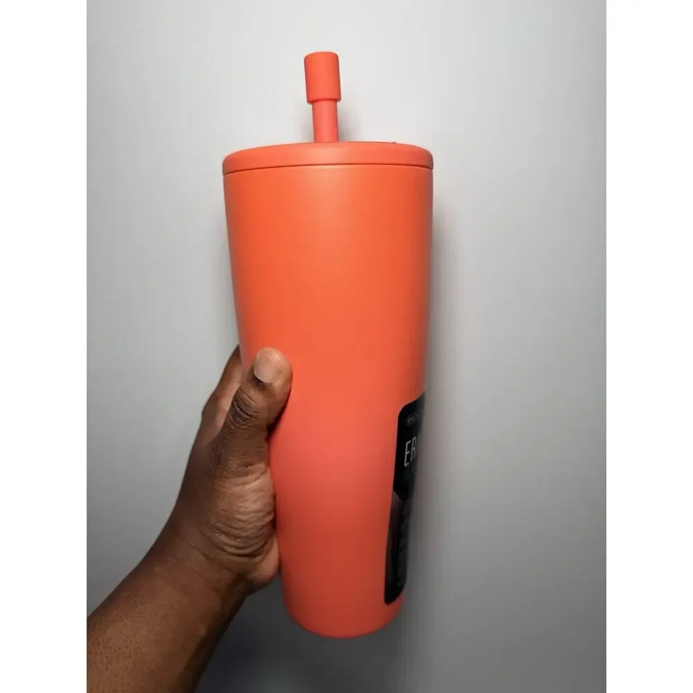 BruMate Limited Edition PAPAYA 40oz Era Tumbler BNWT + Matching Straw Cover!